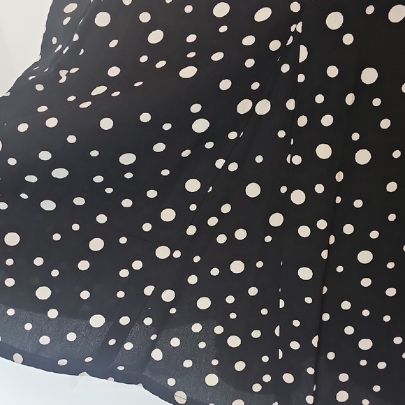 Southern Lady Black and White Polka Dot A-Line Skirt - Picture 4 of 6